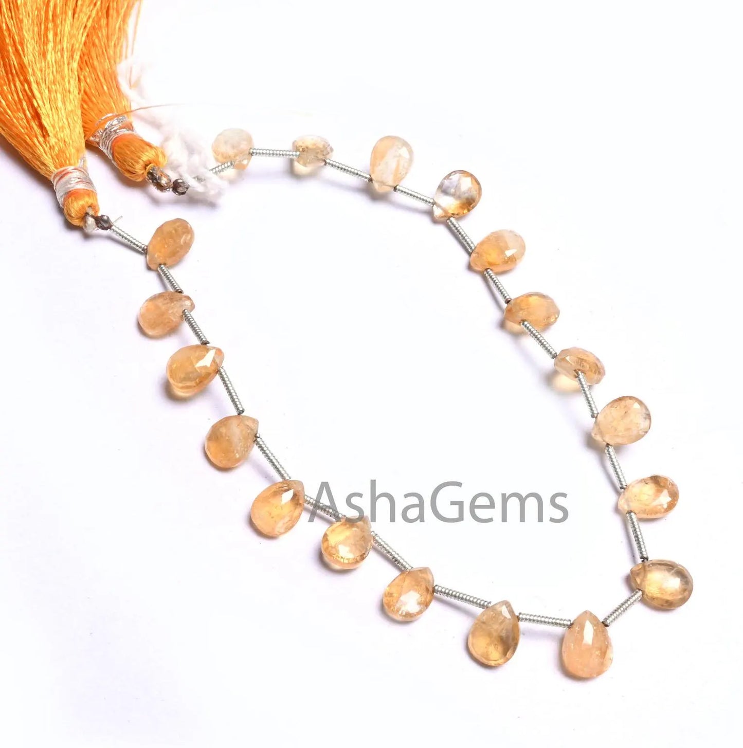 Natural Yellow Citrine Faceted Pears Shape Beads Gemstone Citrine Quartz Flat Teardrop Briolette Beads Side Drill Citrine beads jewelry SALE (AG 18634)