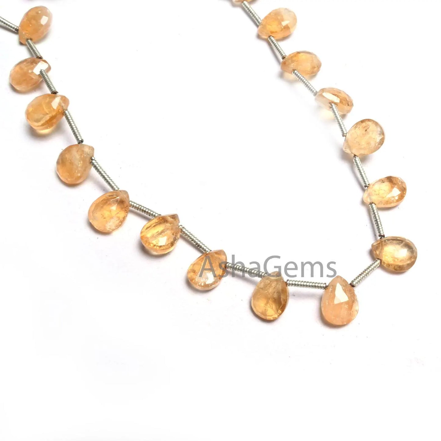 Natural Yellow Citrine Faceted Pears Shape Beads Gemstone Citrine Quartz Flat Teardrop Briolette Beads Side Drill Citrine beads jewelry SALE (AG 18634)