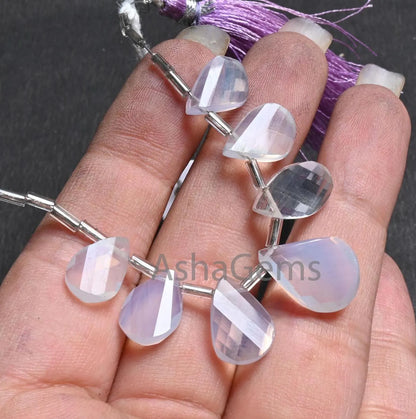 Beautiful Lavender Quartz Twisted Pear Shape Gemstone Beads, Natural Light Purple Lavender Quartz Faceted Briolette Fancy Beads Jewelry SALE (AG 18638