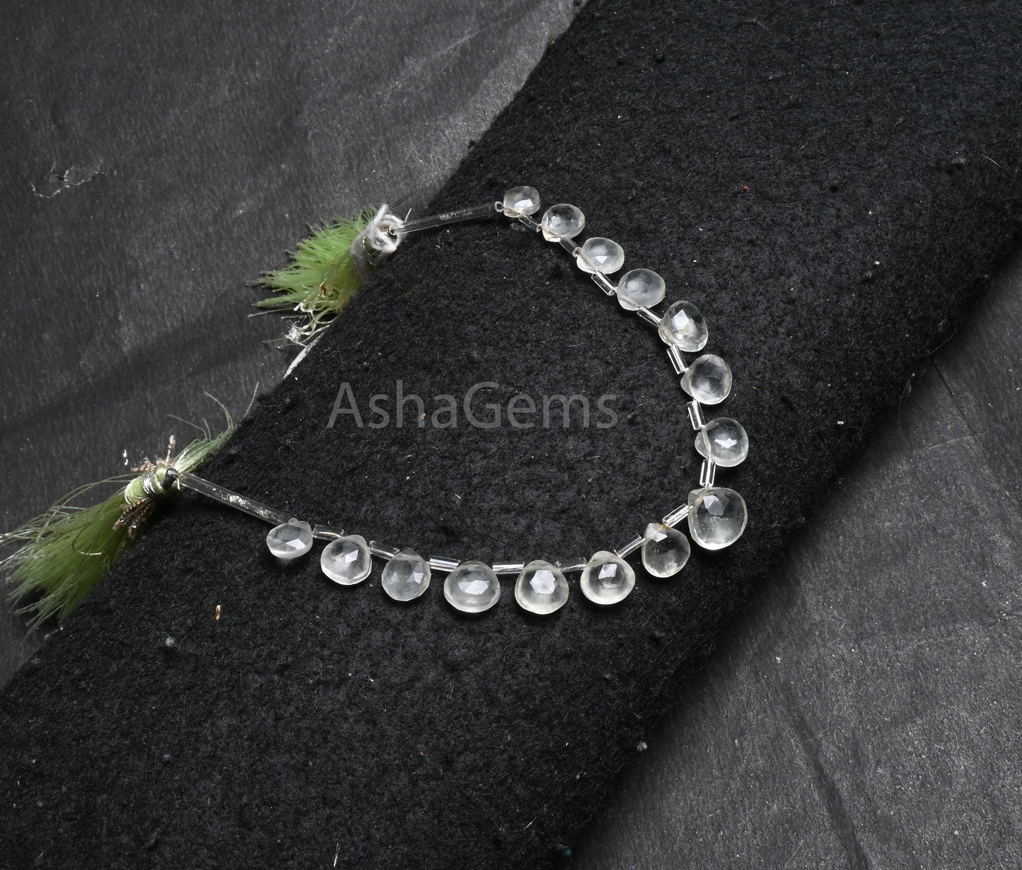 7-10mm Green Amethyst Faceted Heart Shape Gemstone beads, Natural Green Amethyst Heart Briolette Side Drill Amethyst bead Jewelry Craft SALE (AG 18857)