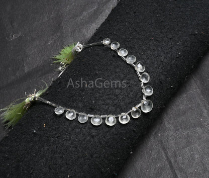 7-10mm Green Amethyst Faceted Heart Shape Gemstone beads, Natural Green Amethyst Heart Briolette Side Drill Amethyst bead Jewelry Craft SALE (AG 18857)
