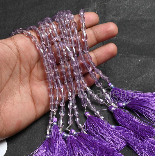 Natural Pink Amethyst Faceted Drop Shape Straight Drill Gemstone Beads,Fine Amethyst Indian Machine Cut Teardrop Briolette Bead Jewelry SALE  (AG 18849)