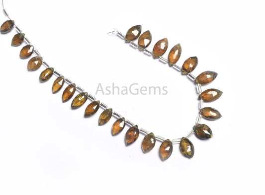 Natural Andalusite Faceted marquise Shape Beads,8" Andalusite Beads. Genuine andalusite Marquise briolette Side Dril bead Jewelry Craft SALE (AG 18835)