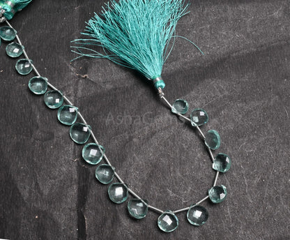 Beautiful Aquamarine Color Hydro faceted Heart Shape Beads,8.5" Aqua Blue Hydro fancy Heart Briolette Checker Cut Beads Jewelry Making Craft (AG 18830)