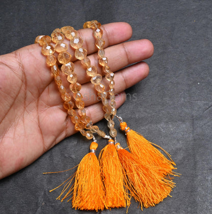 Beautiful Citrine Quartz Faceted Heart Uneven Shape Handmade Beads, Natural Yellow Citrine Indian Cut Heart Straight Drill Bead Jewelry SALE(AG 18822)