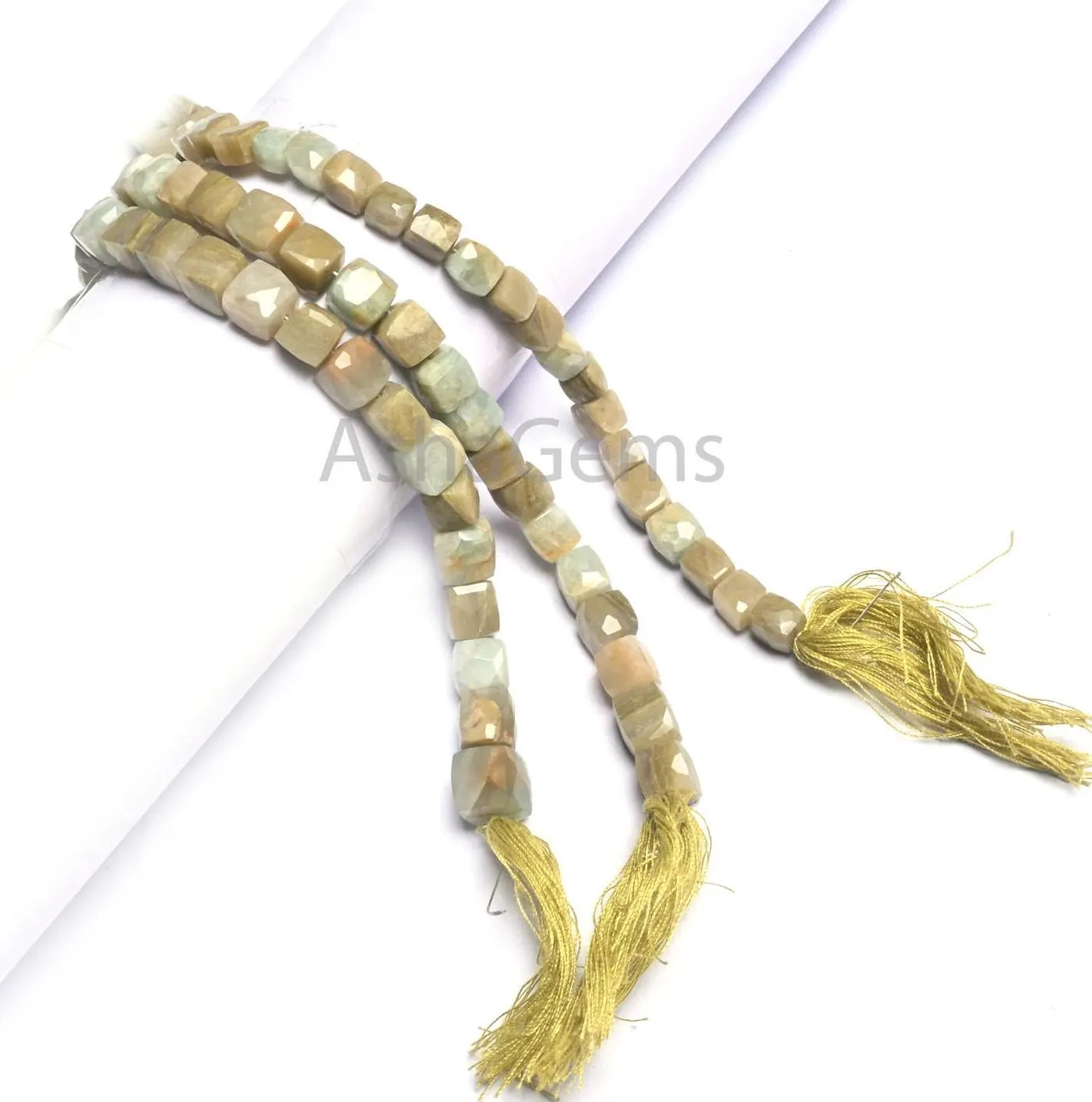 Beautiful Vessonite 3D Cube Box Faceted Gemstone Beads,8" Natural Green Vesuvianite Handmade Indian Cut Cube Center Drill Bead Jewelry Craft(AG 18820)