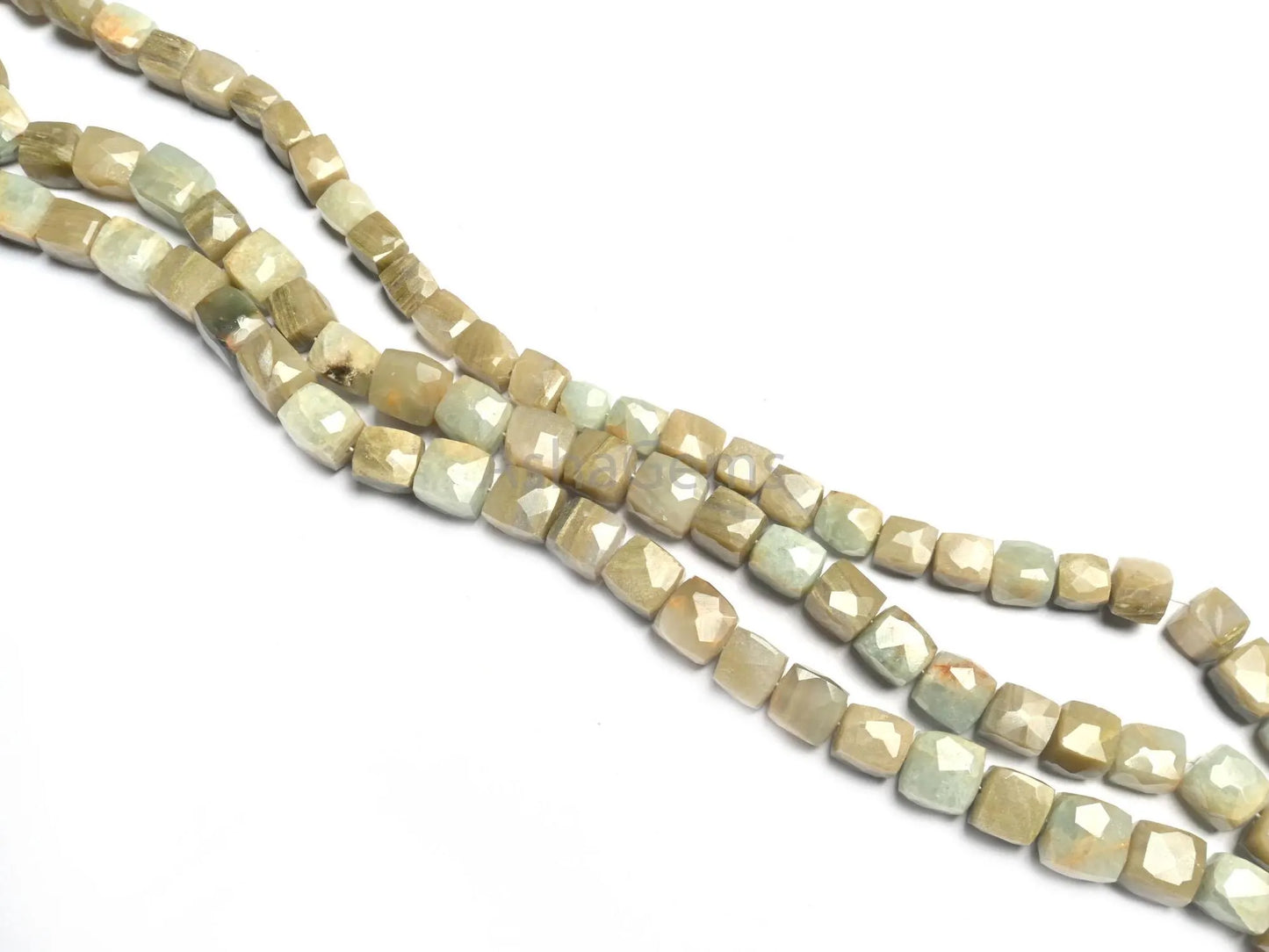 Beautiful Vessonite 3D Cube Box Faceted Gemstone Beads,8" Natural Green Vesuvianite Handmade Indian Cut Cube Center Drill Bead Jewelry Craft(AG 18820)