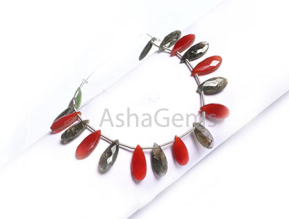 Beautiful Multi Color Stone Fancy Long Pears Shape Beads,6-15 mm Disco Shaded Gemstone Teardrop Briolette faceted Bead Jewelry Making Crafts(AG 18811)