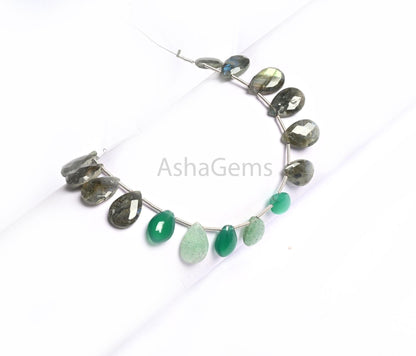 Beautiful Disco Shaded Multi Color Gemstone Pears Shape Beads, Fine Mix natural Stone Teardrop Briolette Side Drill Beads Jewelry Craft SALE (AG 18799)