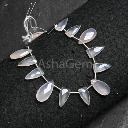Beautiful Chalcedony Pears + Fancy arrow Shape Gemstone Beads, AAA Light Rose Pink chalcedony Faceted Briolette Side Drill Bead Jewelry SALE (AG 18781)
