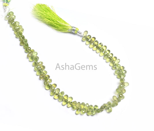 Natural Green Peridot Faceted Drops Shape Gemstone Beads,3.5-7 mm Fine Peridot Tiny Teardrop Briolette Side Drill Peridot Bead Jewelry Craft(AG 18773)