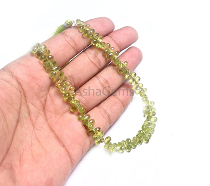 Natural Green Peridot Faceted Drops Shape Gemstone Beads,3.5-7 mm Fine Peridot Tiny Teardrop Briolette Side Drill Peridot Bead Jewelry Craft(AG 18773)