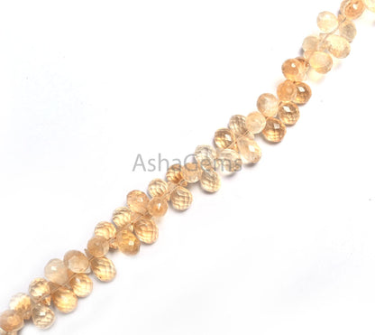 Fine Yellow Citrine Tiny Drops Shape Gemstone Beads,4.5-8 mm Natural Citrine Faceted Teardrop Briolette Drop Bead Jewelry Making Crafts SALE(AG 18772)
