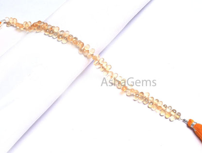 Fine Yellow Citrine Tiny Drops Shape Gemstone Beads,4.5-8 mm Natural Citrine Faceted Teardrop Briolette Drop Bead Jewelry Making Crafts SALE(AG 18772)