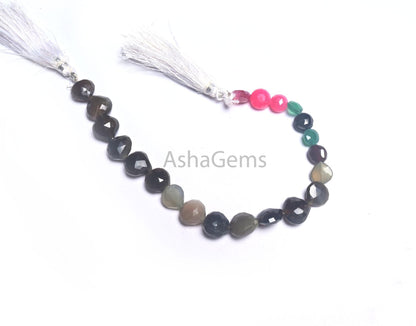 Beautiful Multi Color Chalcedony Heart+Coin Straight Drill Beads, Disco Chalcedony Fancy Multi Shape Briolette faceted Gemstone Bead Jewelry (AG 18770 )