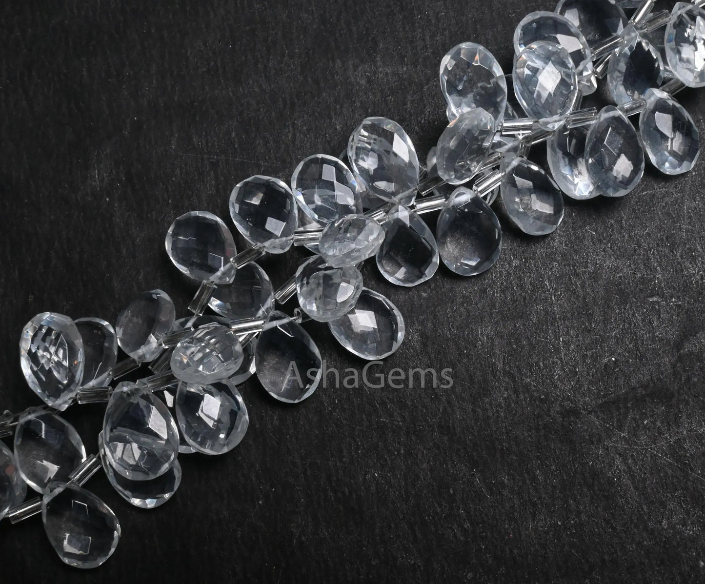 AAA Quality White Quartz Hydro Faceted Pear Shape Beads,9-13.5 mm Clear Quartz Hydro Checker Cut Teardrop Briolette Bead Jewelry making SALE (AG 18766)