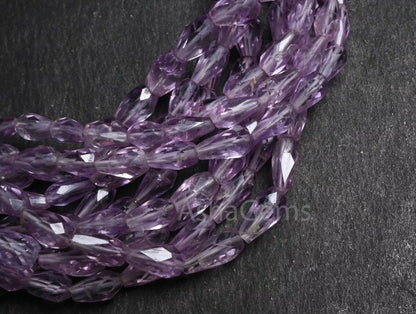 Natural Pink Amethyst Faceted Drop Shape Straight Drill Gemstone Beads,Fine Amethyst Indian Machine Cut Teardrop Briolette Bead Jewelry SALE  (AG 18849)