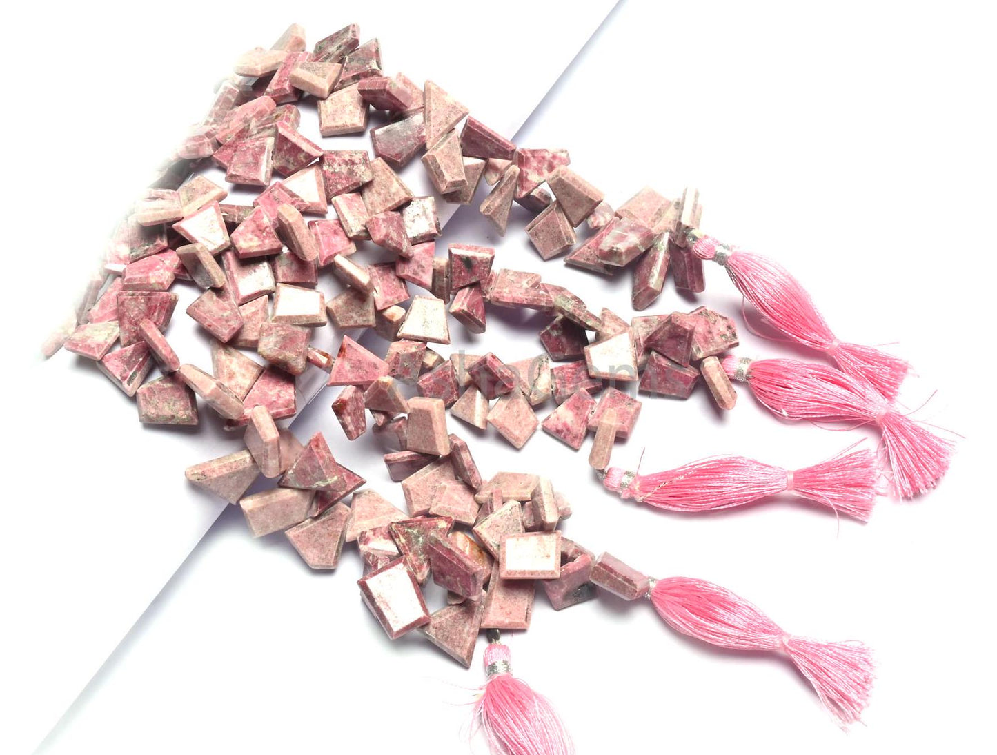 Beautiful Pink Rhodochrosite Flat Nugget Side Drill Beads, Natural Rhodochrosite Table Cut Faceted Fancy Slice Gemstone Beads Jewelry Crafts (AG 18825)