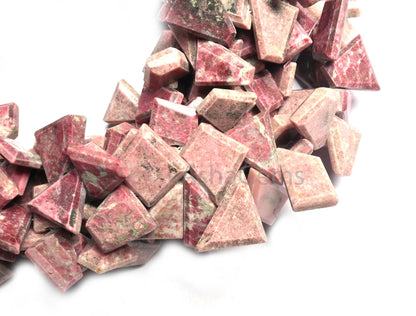 Beautiful Pink Rhodochrosite Flat Nugget Side Drill Beads, Natural Rhodochrosite Table Cut Faceted Fancy Slice Gemstone Beads Jewelry Crafts (AG 18825)