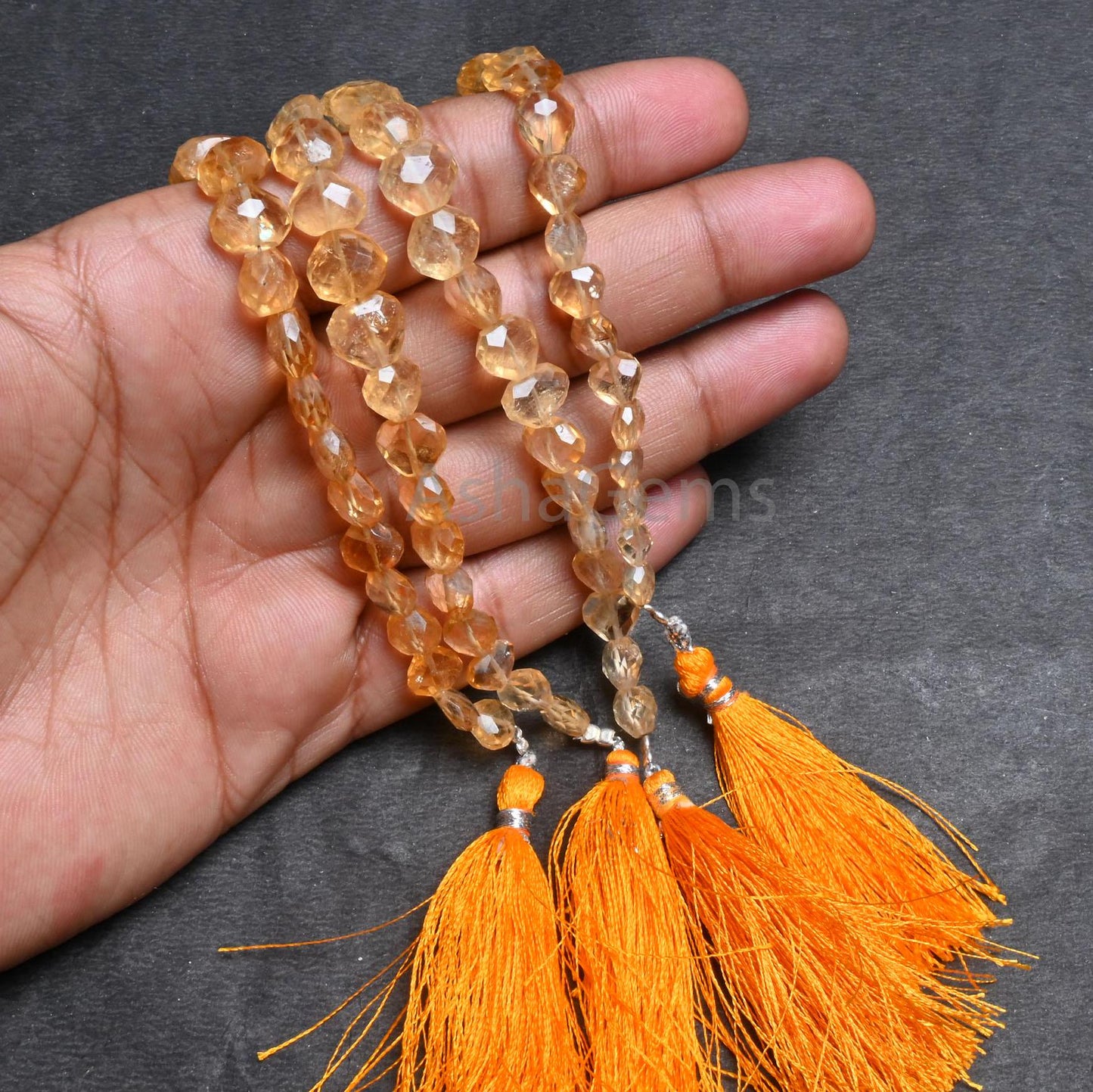 Beautiful Citrine Quartz Faceted Heart Uneven Shape Handmade Beads, Natural Yellow Citrine Indian Cut Heart Straight Drill Bead Jewelry SALE(AG 18822)