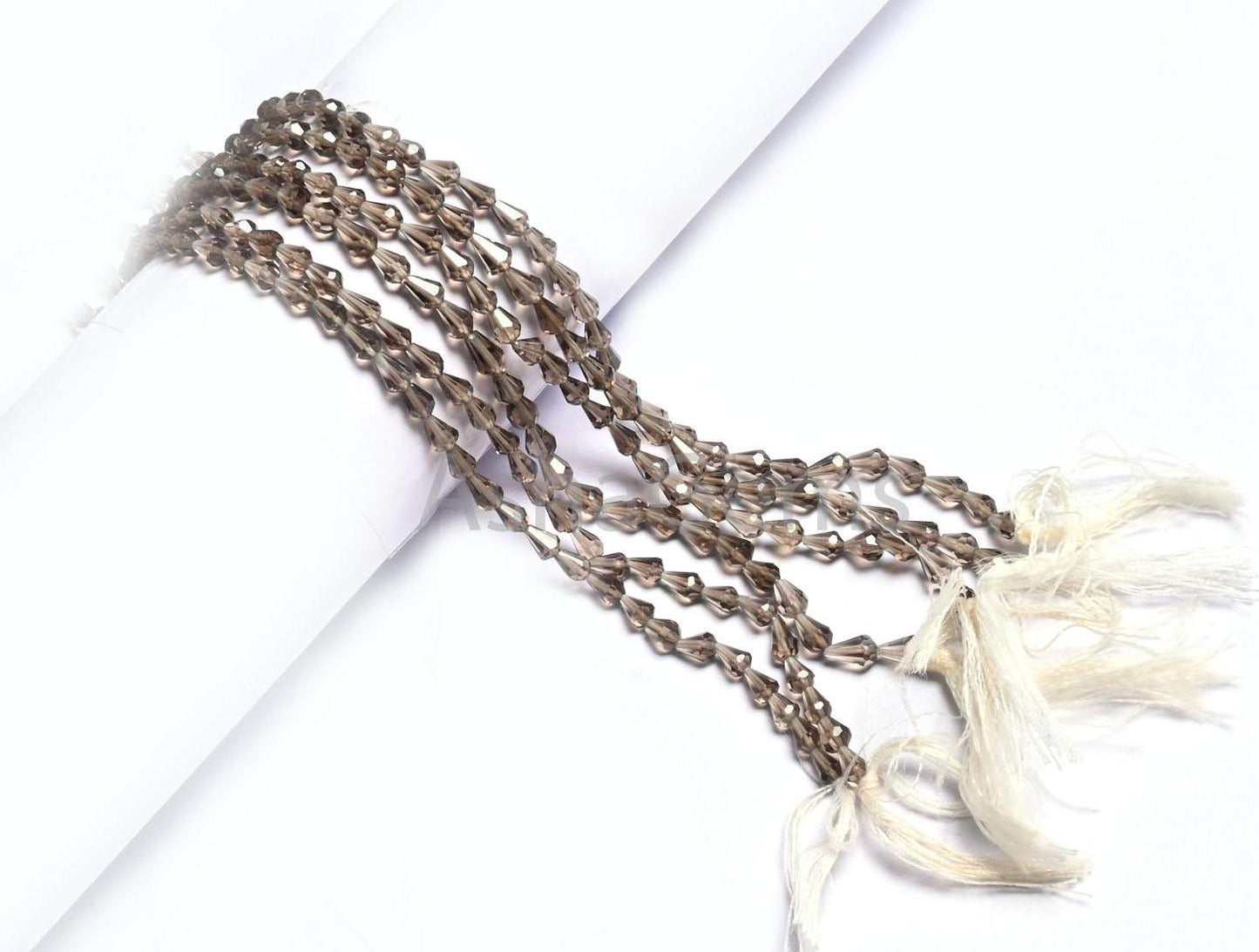 Fine Quality smoky Quartz Faceted Indian Cut Fancy Drops Gemstone Beads,13"Natural Smoky Straight Drill Teardrop Gemstone Smoky Bead Jewelry (AG 18787)
