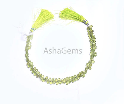 Natural Green Peridot Faceted Drops Shape Gemstone Beads,3.5-7 mm Fine Peridot Tiny Teardrop Briolette Side Drill Peridot Bead Jewelry Craft(AG 18773)