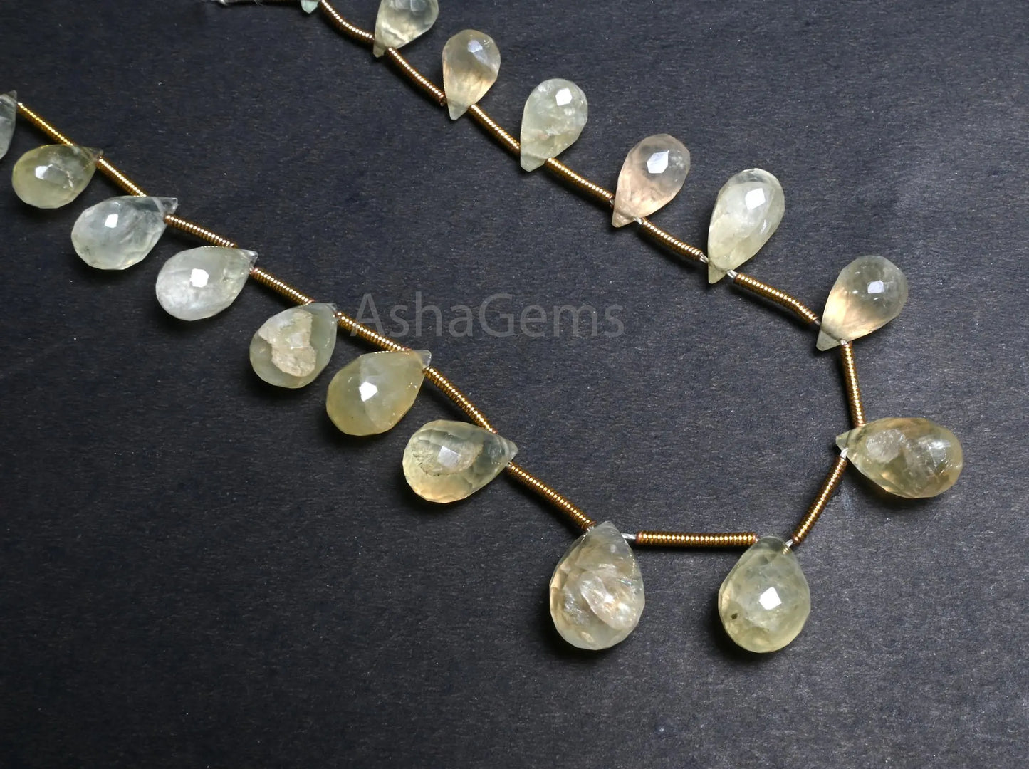 Natural Prehnite Faceted Drop Shape Gemstone Loose Beads, Light Green Prehnite Teardrop Briolette side drill beads Jewelry making Craft SALE AG 18698)