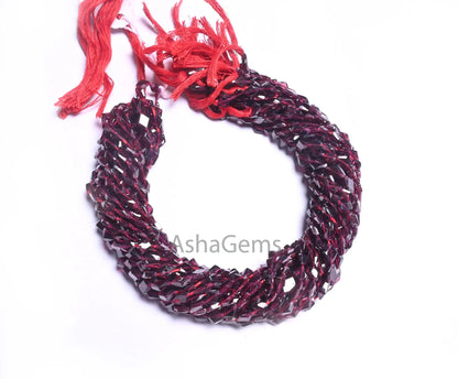 Natural Red Garnet Fancy Rhombus Shape Beads, Beautiful Garnet Flat table Cut Faceted T Drill Garnet Gemstone handmade Beads Jewelry Makings(AG 18721)