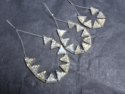 Beautiful Gold Foil Doublet Crystal Quartz Fancy Table Cut Triangle Shape Beads,12.5-14mm Quartz Doublet Flat Trillion Gemstone Bead Jewelry(AG 18723 )