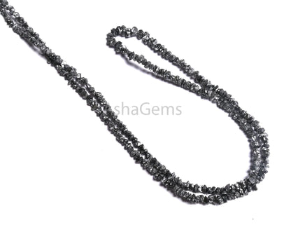 Natural Black Diamond Uncut Beads, Fine Raw Diamond Tiny Chips Beads,16" Strand Real Diamond Uncut chip Beads Genuine Diamond Beads Necklace( AG 18724)