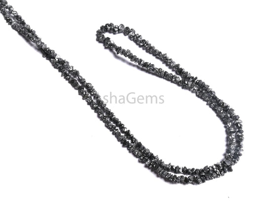 Natural Black Diamond Uncut Beads, Fine Raw Diamond Tiny Chips Beads,16" Strand Real Diamond Uncut chip Beads Genuine Diamond Beads Necklace( AG 18724)