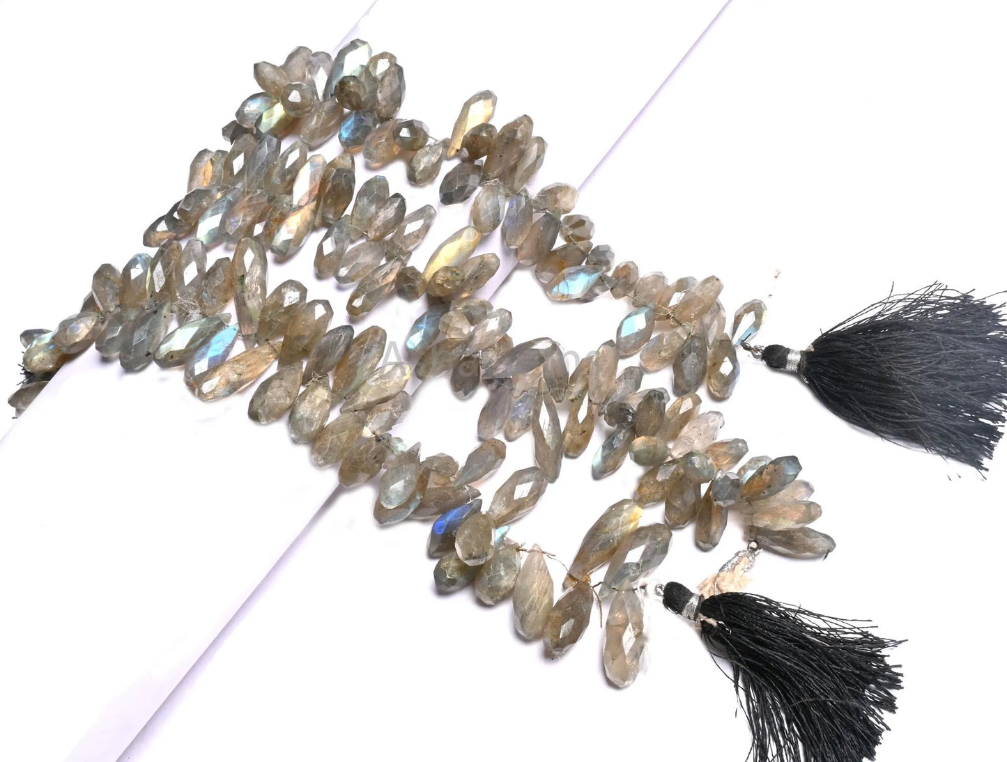 Natural labradorite fancy Long Drop Indian cut Beads, Multi Fire Labradorite Faceted Teardrop Briolette Handcut Gemstone Beads Jewelry Craft(AG 18725)