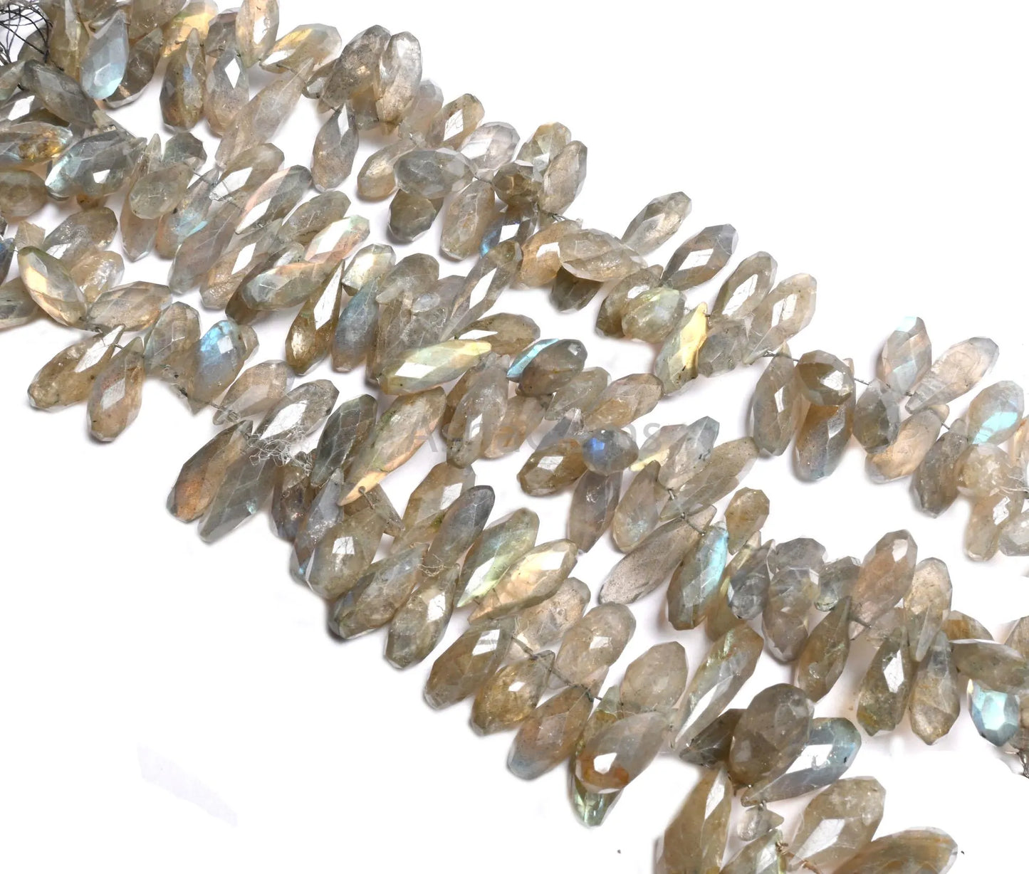 Natural labradorite fancy Long Drop Indian cut Beads, Multi Fire Labradorite Faceted Teardrop Briolette Handcut Gemstone Beads Jewelry Craft(AG 18725)