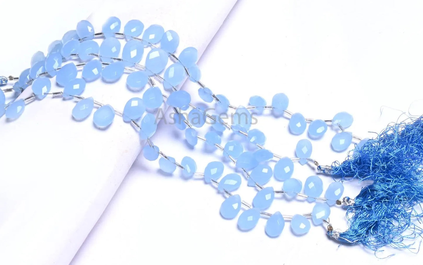 AAA Quality Blue Quartz Hydro Faceted Pears Shape Beads, Blue Lace agate Color Hydro Checker cut Teardrop Briolette Beads Jewelry Craft SALE (AG 18732)