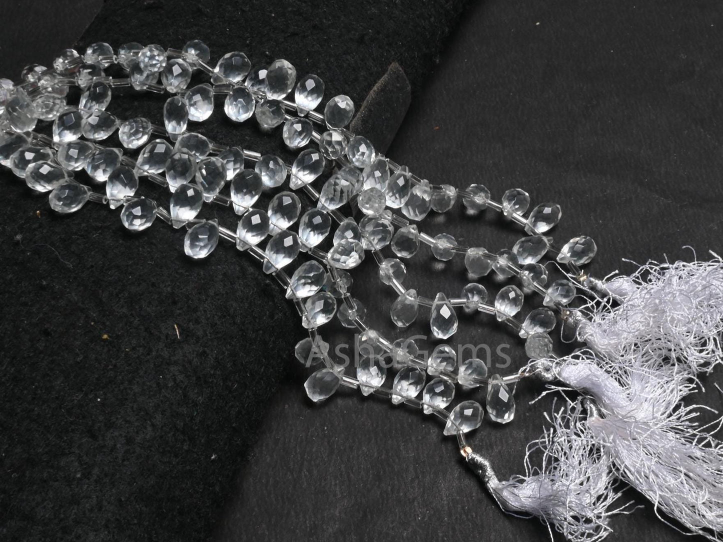 AAA Quality White Crystal Quartz Hydro Faceted Drop Shape Beads, Crystal White Teardrop Briolette Side Drill Bead Jewelry making Crafts SALE(AG 18736)