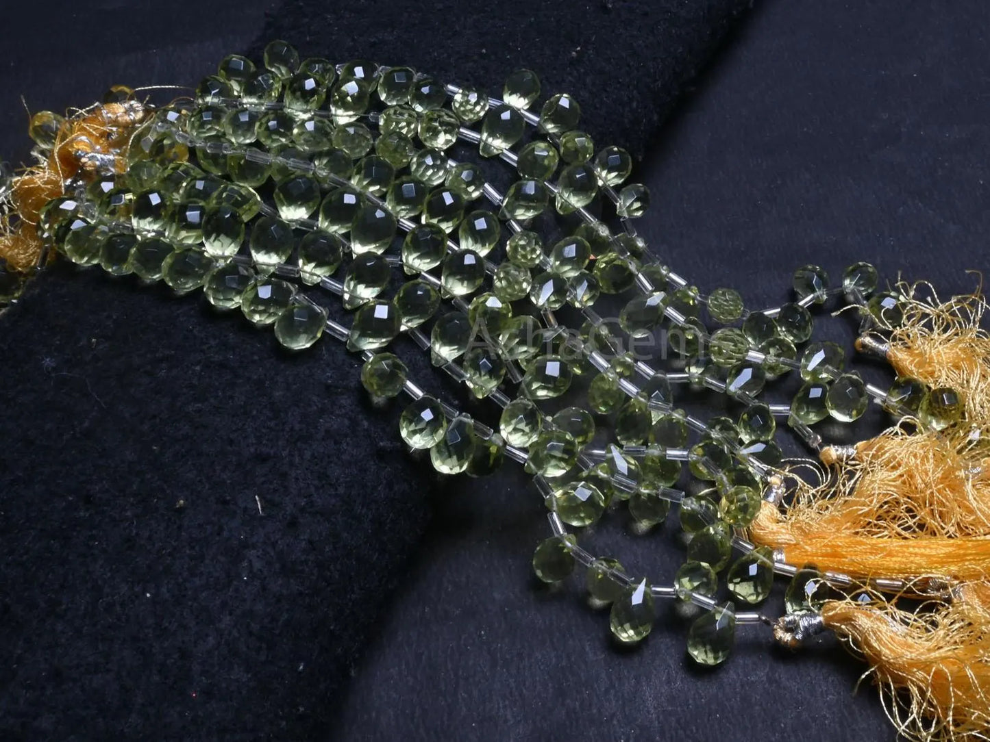 AAA Quality Lemon Quartz Color Hydro Faceted Drops Beads, Lemon Hydro Teardrop Briolette Indian Machine Cut Side Drill Quartz Beads Jewelry(AG 18739)
