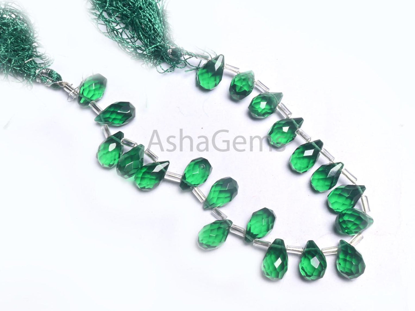 AAA Chrome Green Hydro Fancy Drops Faceted Beads,7-12 mm Tree Green Translucent Hydro Teardrop Briolette Machine Cut Side Drill Bead Jewelry (AG 18741)