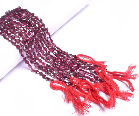 Red Garnet Fancy 6 Corner Shape Faceted Beads,13"Natural Garnet Flat Fancy Long Oval Hexagon Shape Gemstone Fine Garnet T Drill Bead Jewelry(AG 18717)