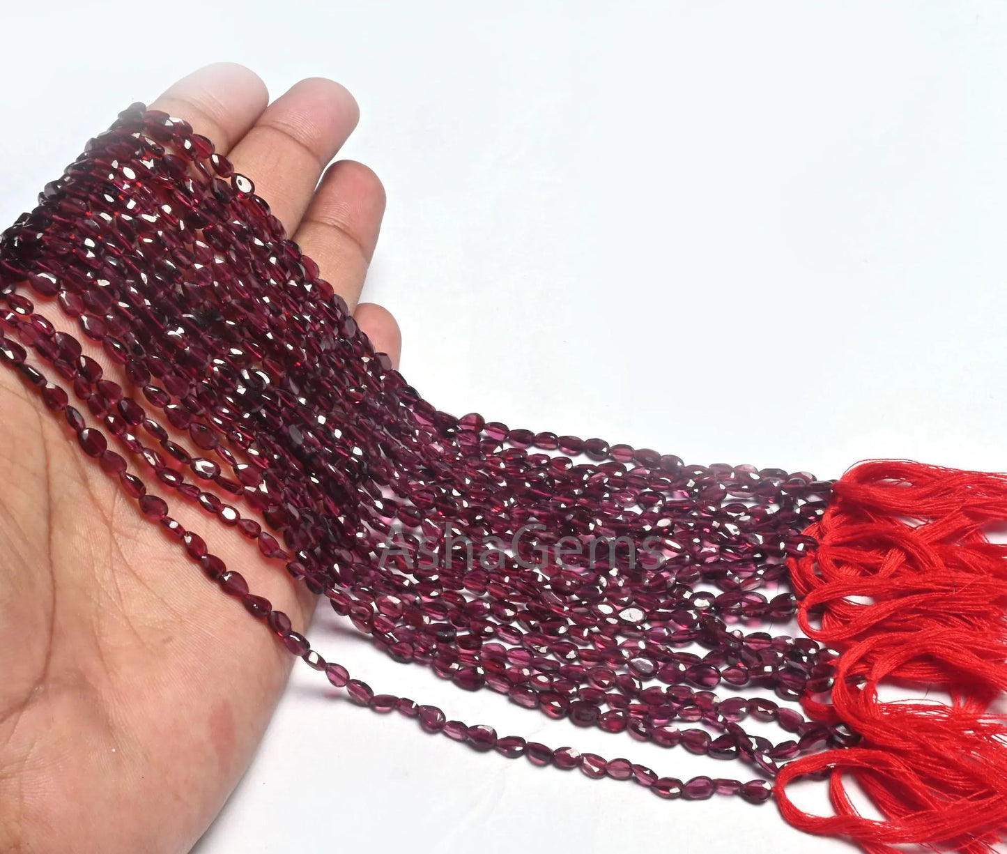 Natural Red Garnet Faceted Pears Shape Beads,13" Strand Garnet Straight Drill Pear Beads Garnet Flat Teardrop hand Cut Faceted Gemstone Bead ( 18727)