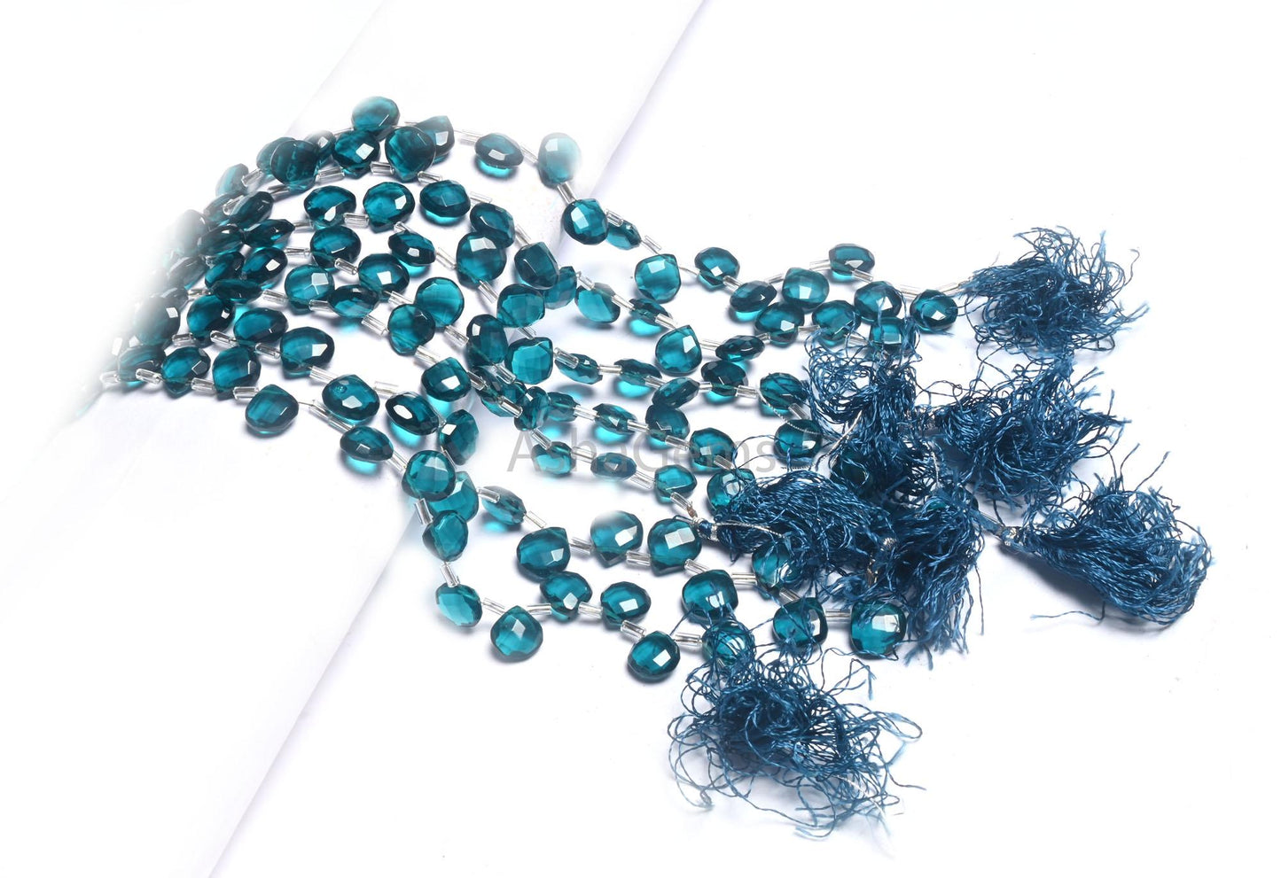 AAA Quality London Blue Topaz Color Hydro Faceted Heart Shape Beads,8" Beautiful Topaz Hydro Heart Checker Cut Briolette bead Jewelry Crafts(AG 18743)