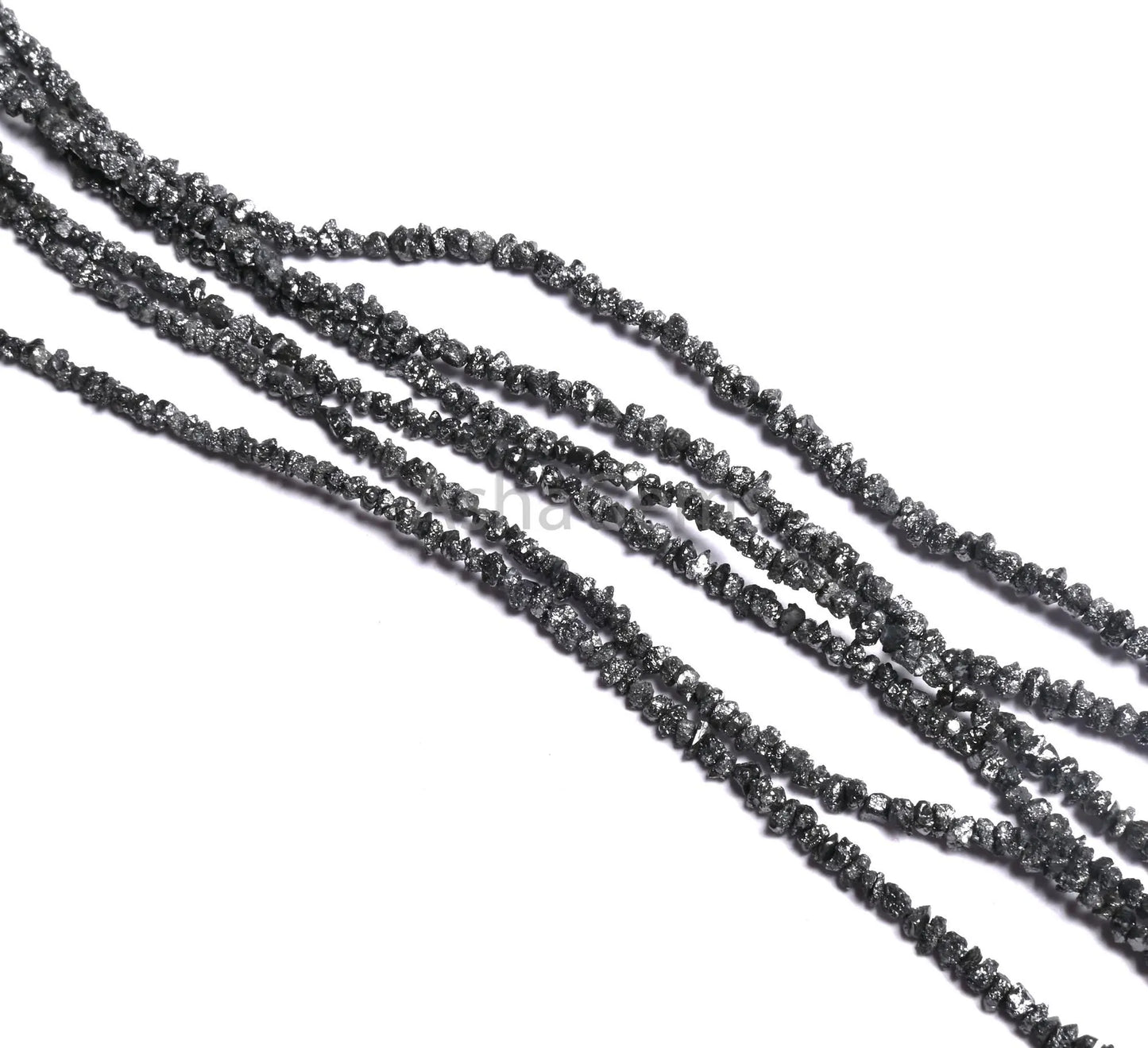 Natural Black Diamond Uncut Beads, Fine Raw Diamond Tiny Chips Beads,16" Strand Real Diamond Uncut chip Beads Genuine Diamond Beads Necklace( AG 18724)