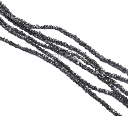 Natural Black Diamond Uncut Beads, Fine Raw Diamond Tiny Chips Beads,16" Strand Real Diamond Uncut chip Beads Genuine Diamond Beads Necklace( AG 18724)