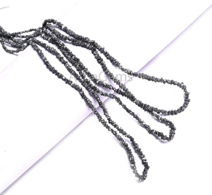 Natural Black Diamond Uncut Beads, Fine Raw Diamond Tiny Chips Beads,16" Strand Real Diamond Uncut chip Beads Genuine Diamond Beads Necklace( AG 18724)
