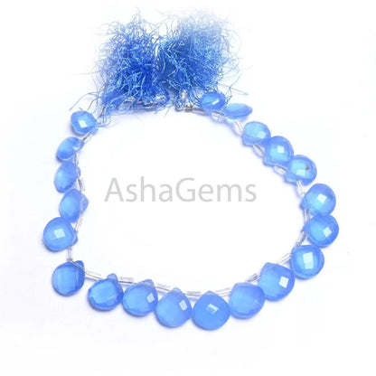 AAA Tanzanite Color Hydro Faceted Heart Shape Beads,9-11.5mm Beautiful Blue Hydro Heart Checker Cut Briolette bead Jewelry Making Craft SALE(AG 18753)