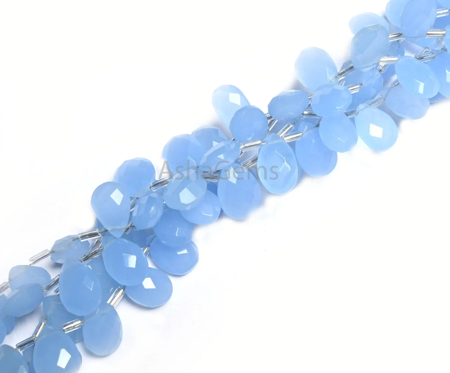 AAA Quality Blue Quartz Hydro Faceted Pears Shape Beads, Blue Lace agate Color Hydro Checker cut Teardrop Briolette Beads Jewelry Craft SALE (AG 18732)