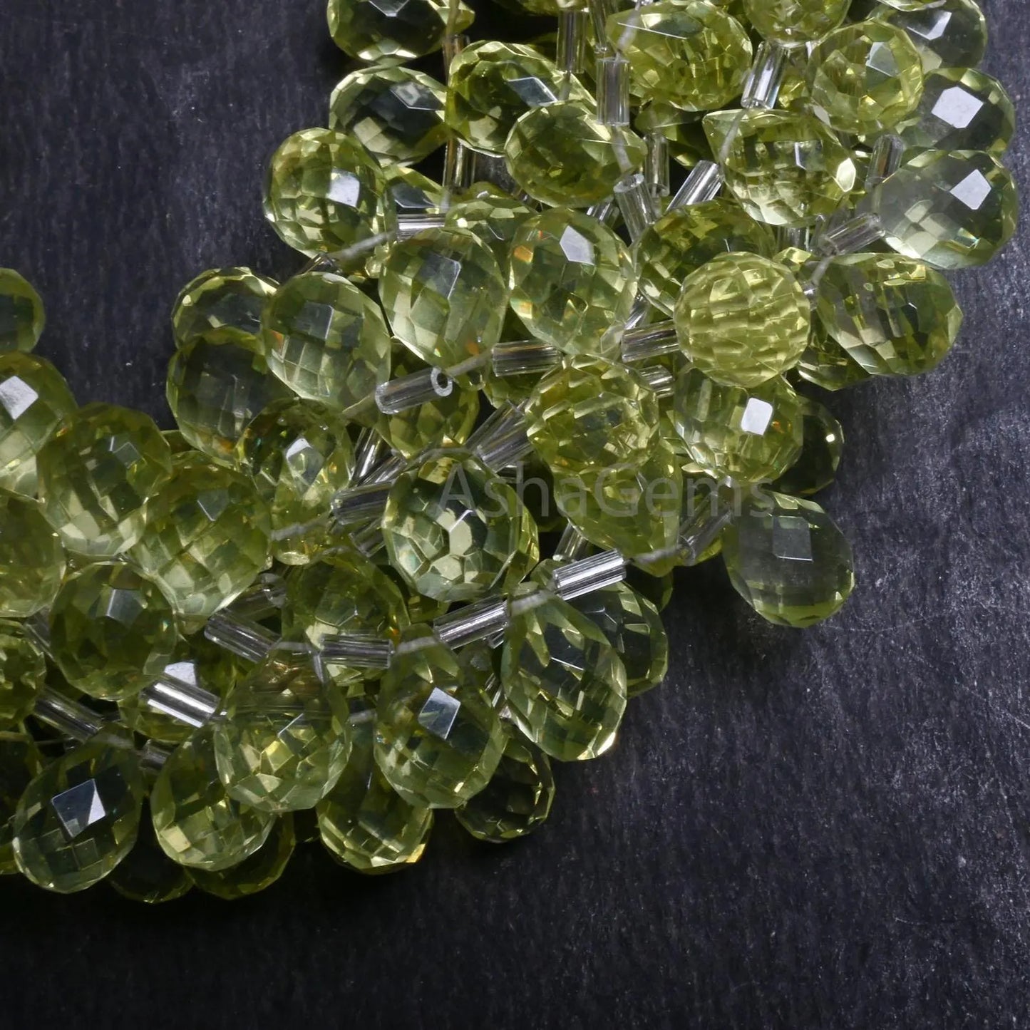 AAA Quality Lemon Quartz Color Hydro Faceted Drops Beads, Lemon Hydro Teardrop Briolette Indian Machine Cut Side Drill Quartz Beads Jewelry(AG 18739)