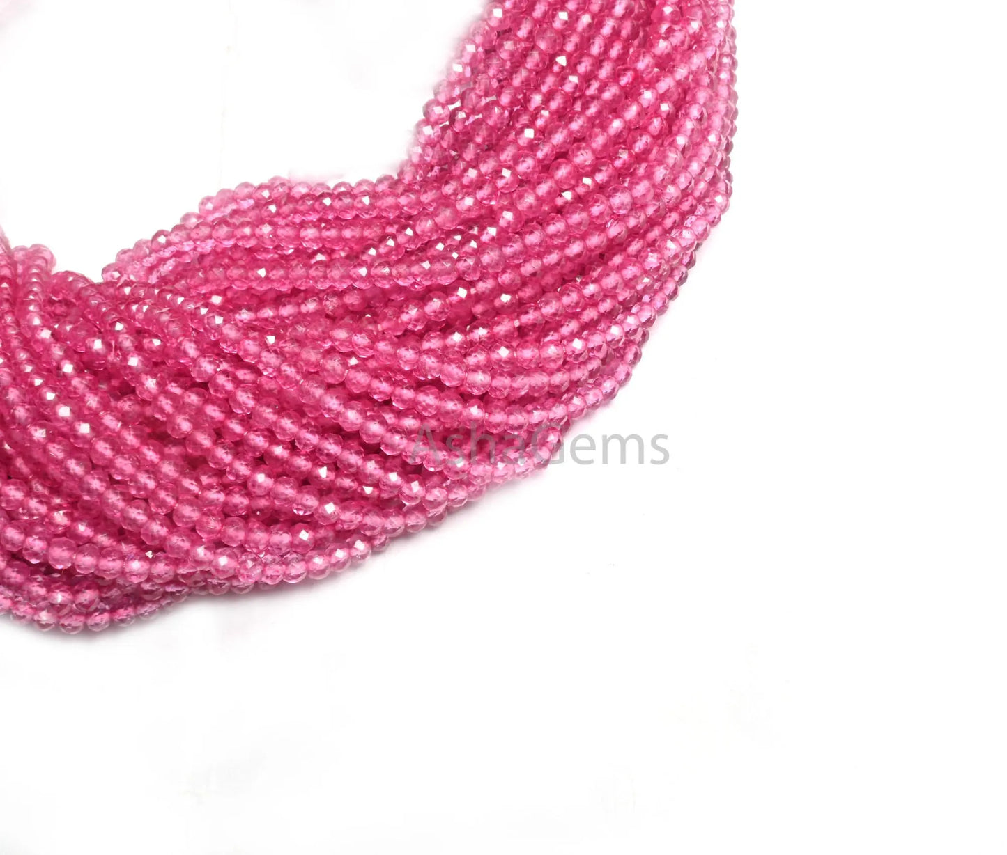 AAA Natural Topaz Pink Coated Micro Cut Faceted Rondelle Beads, Topaz Machine Cut Gemstone Beads, Topaz Pink Coated Beads Jewelry Craft SALE