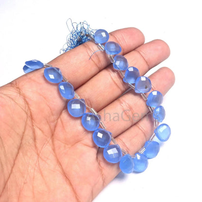 AAA Tanzanite Color Hydro Faceted Heart Shape Beads,9-11.5mm Beautiful Blue Hydro Heart Checker Cut Briolette bead Jewelry Making Craft SALE(AG 18753)