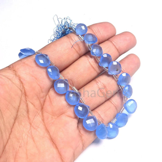 AAA Tanzanite Color Hydro Faceted Heart Shape Beads,9-11.5mm Beautiful Blue Hydro Heart Checker Cut Briolette bead Jewelry Making Craft SALE(AG 18753)