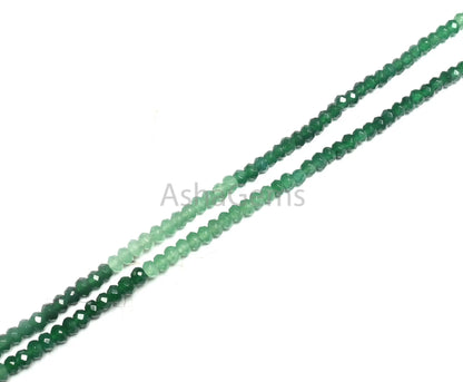 16 Inch Strand Shaded Green Onyx Faceted Rondelle Shape Beads,4-4.5 mm AAA Green Onyx Machine Cut Onyx Micro faceted Bead Jewelry Craft SALE
